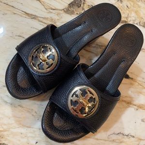 Tory Burch Selma 80mm Slide Wedge - Black